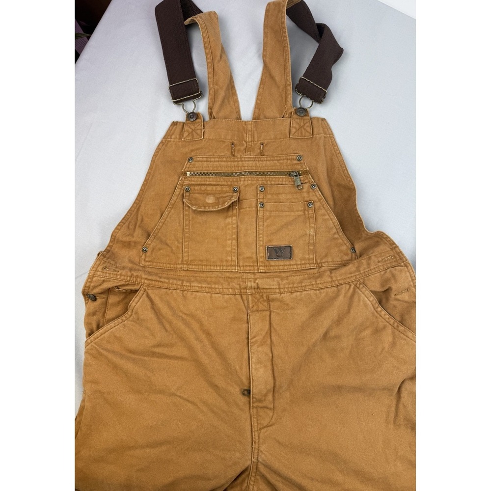 Walls Zero Zone Insulated Bib Overalls Brown Duck Canvas Workwear M